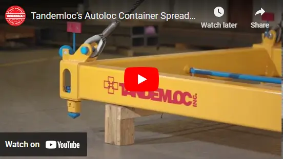 Screenshot of Tandemloc's Autoloc Container Spreader YouTube video